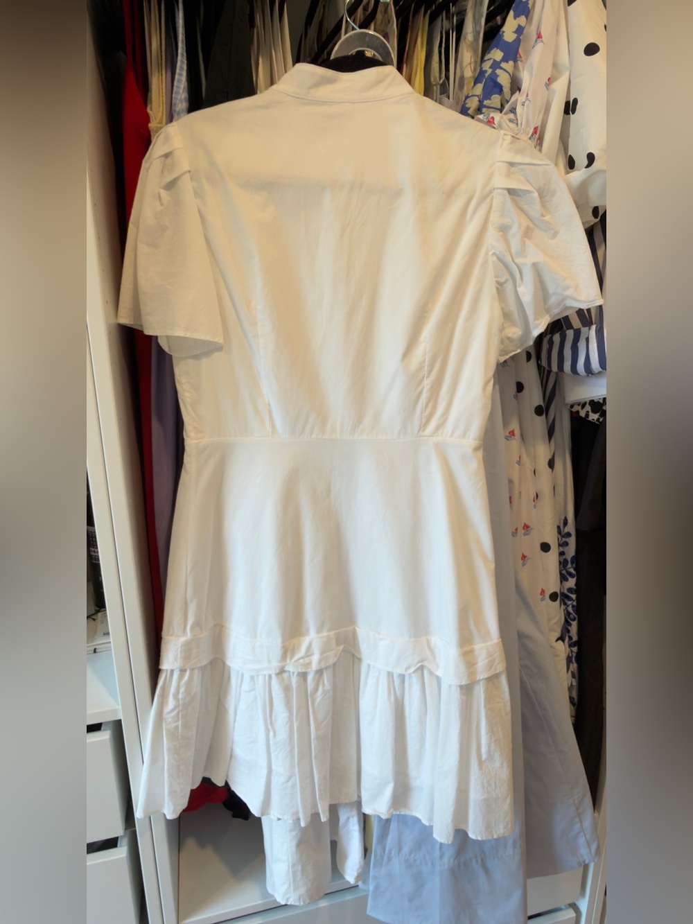 White Ruffled Button-Front Dress - Picture 2 of 2